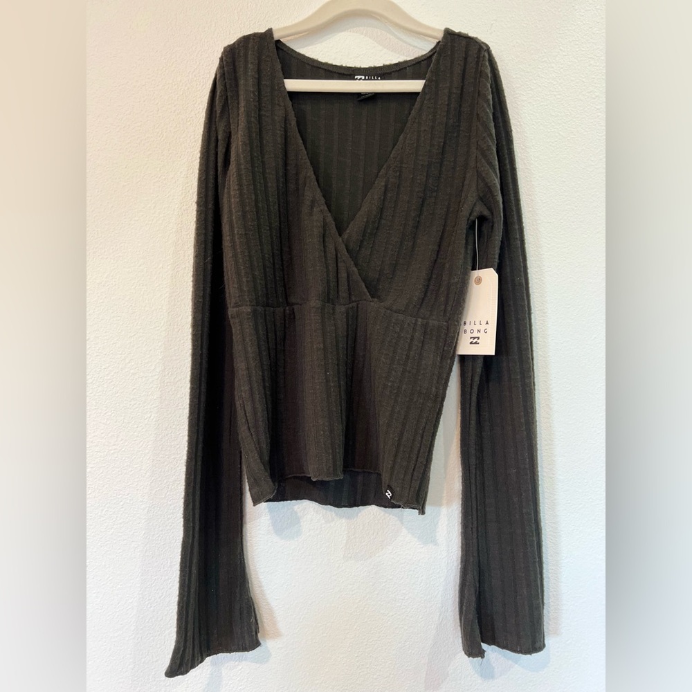 BILLABONG Dark Grey Wrap Top- Size XS
